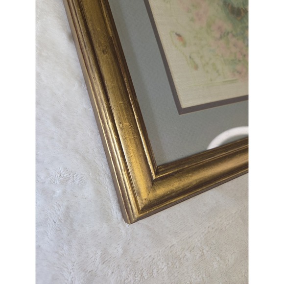 VTG 1998 Completed Needlepoint Custom Framed Bird Flowers Embroidery 18x18 - Picture 9 of 14